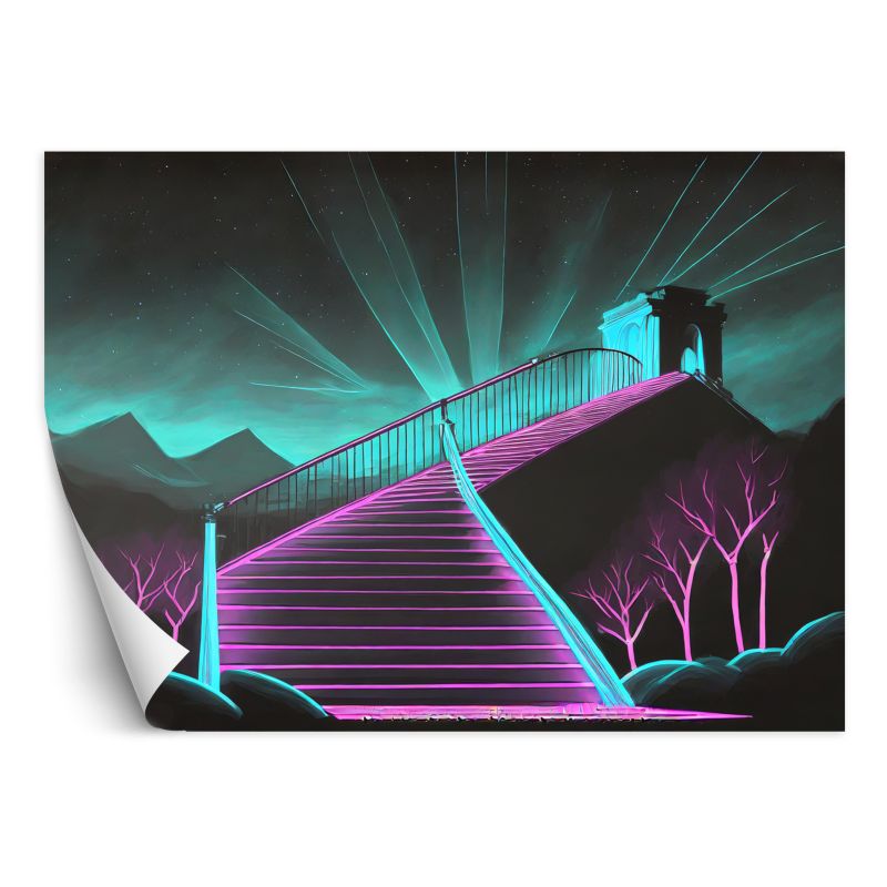 Fototapeta Feeby Schody neonowe Abstrakcja 3D 400x280 1 szt