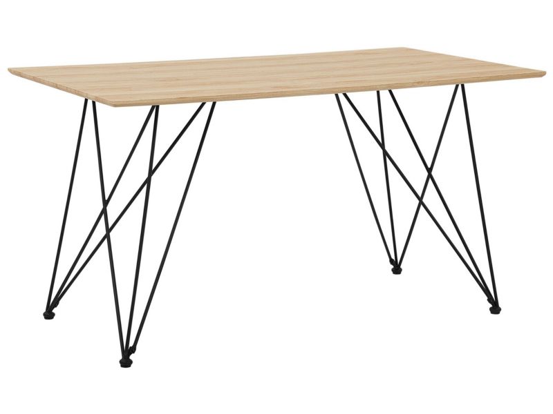 Stół do jadalni Kenton 80 cm 140 cm Imitacja drewna Jasne drewno 1 szt.