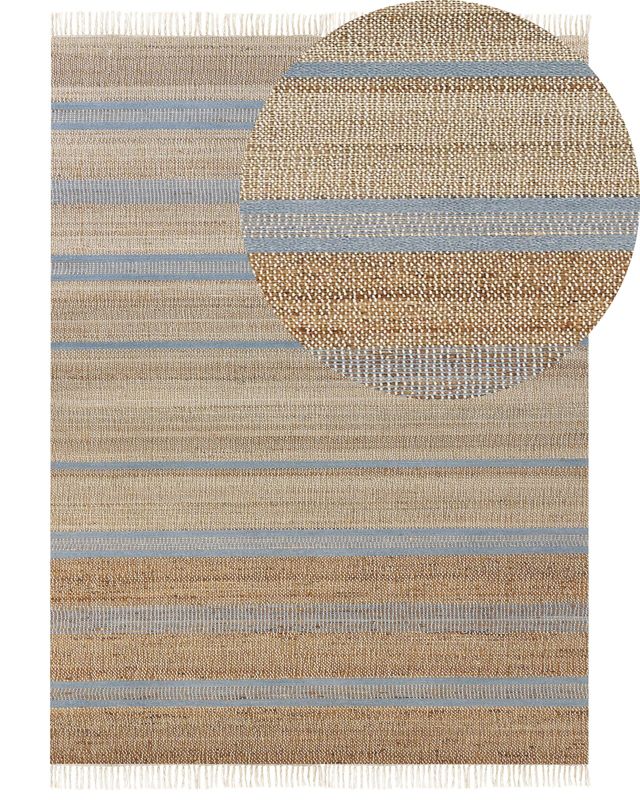 Dywan z juty 160 x 230 cm beżowo-niebieski Talpur 1 szt.