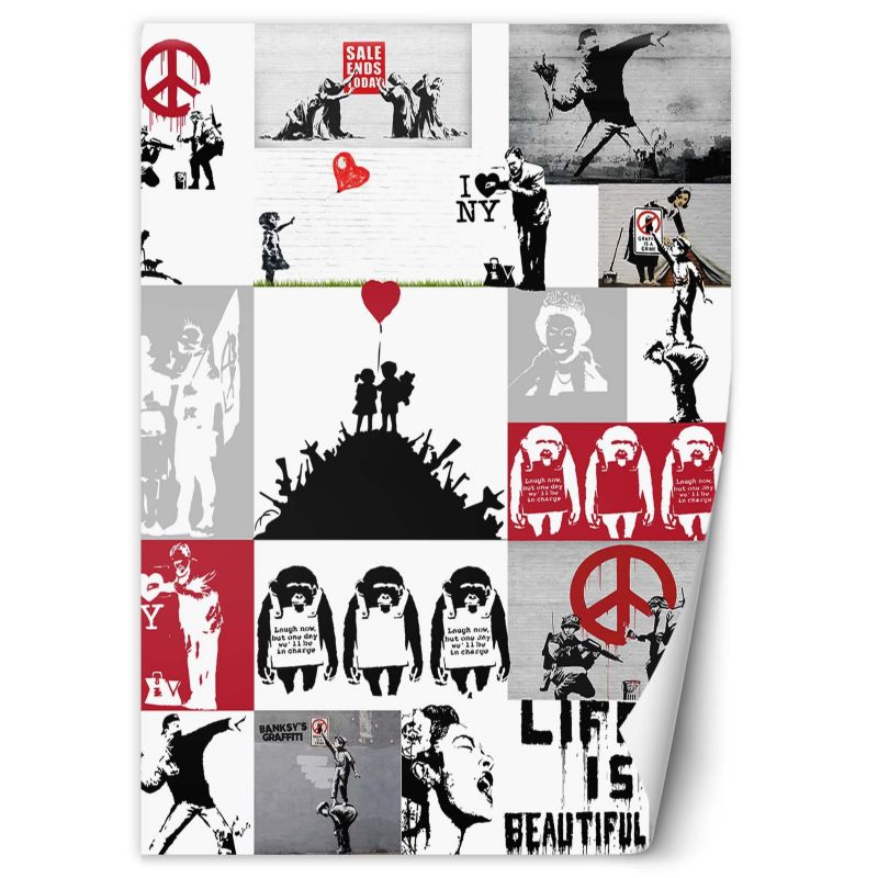 Fototapeta Feeby Banksy collage 100x140 1 szt