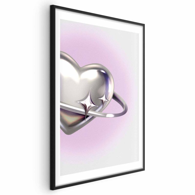 Plakat Artgeist Kosmiczne Serce 60x90 cm z ramą czarną 1 szt