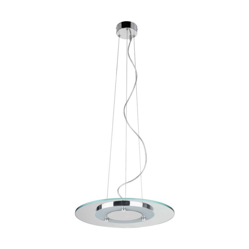 Lampa Wisząca SPOT Light 1xLED 22W Kompozycja Chromu z Białym Szkłem, Polski Producent, 1szt.