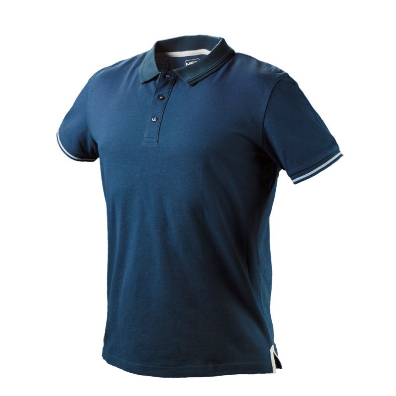 Koszulka polo Denim skórzana wszywka z logo M granatowa 1 szt.