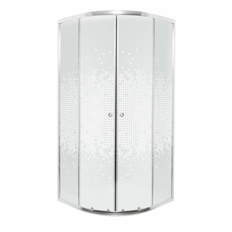 Kabina prysznicowa półokrągła Kerra Pixel WH 90 cm biała kratka profile chrom 1 szt.