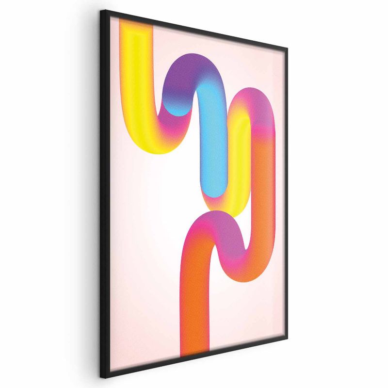 Plakat Artgeist Tęczowe Rurki 60x90 cm z ramą czarną 1 szt