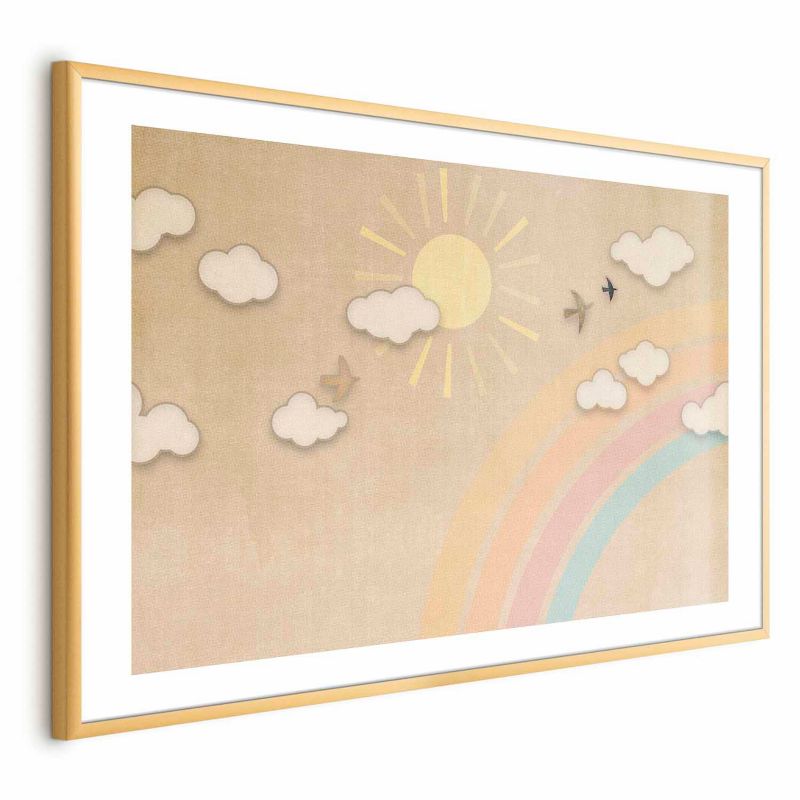 Plakat Artgeist Tęczowy dzień 90x60 cm z ramą złotą 1 szt