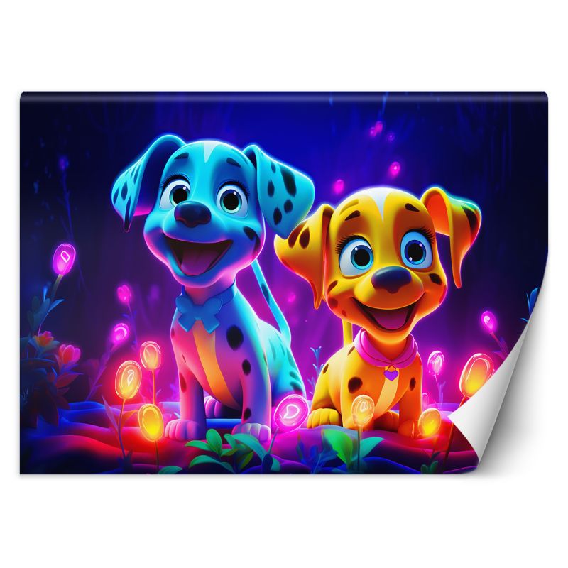 Fototapeta Feeby Urocze psy neon 150x105 1 szt