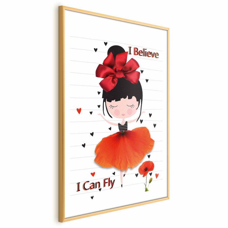 Plakat Artgeist Fly 60x90 cm z ramą złotą 1 szt