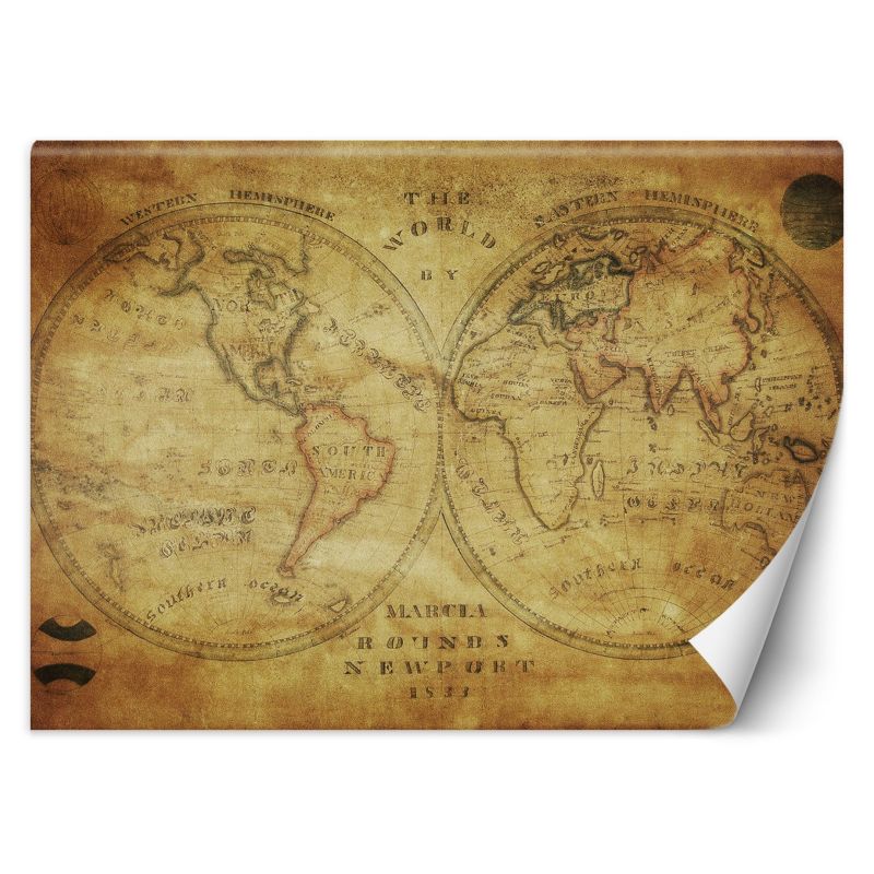 Fototapeta Feeby Stara retro mapa świata 100x70 1 szt