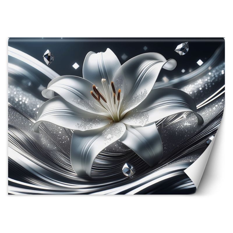 Fototapeta Feeby Srebrny kwiat lilii 150x105 1 szt
