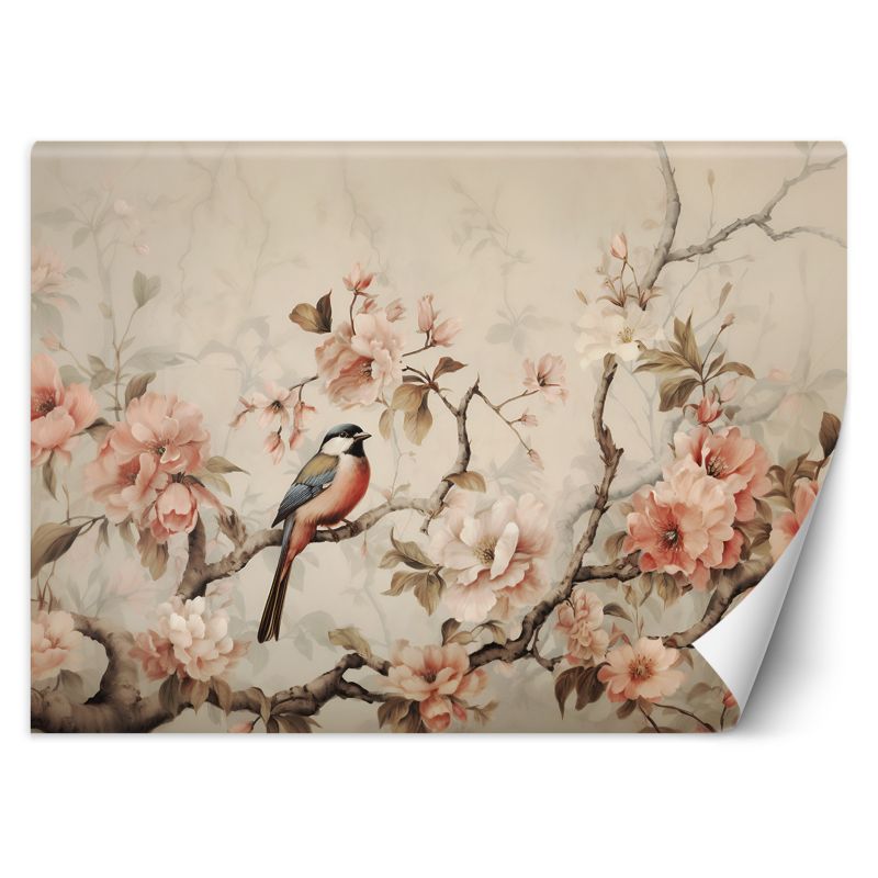 Fototapeta Feeby Ptak i kwiaty vintage 350x245 1 szt