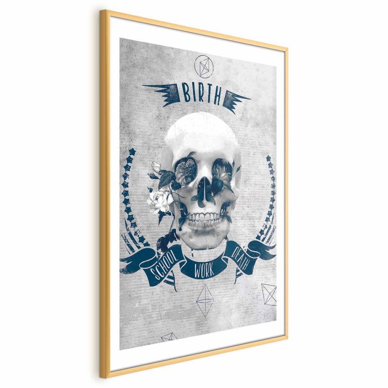 Plakat Artgeist Life Is Brutal 29,7x42 cm z ramą złotą 1 szt