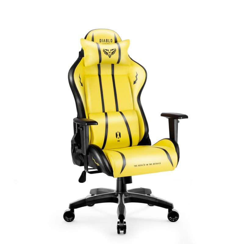 Fotel gamingowy biurowy z ekoskóry Diablo X-One 2.0 żółto czarny 1 szt