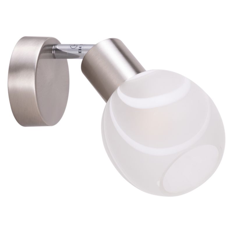Kinkiet SPOT Light 1xE14 Max.40W Połączenie Satyny i Bieli w Klasycznym Designie, Polski Producent, 1 szt.
