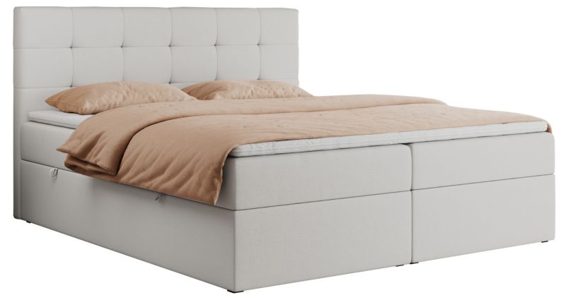 Łóżko kontynentalne MKS Meble CENTOS 180x200 H4 Biały ecoskóra 1szt.