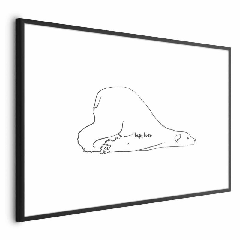 Plakat Artgeist Leniwy niedźwiedź 42x29,7 cm z ramą czarną 1 szt