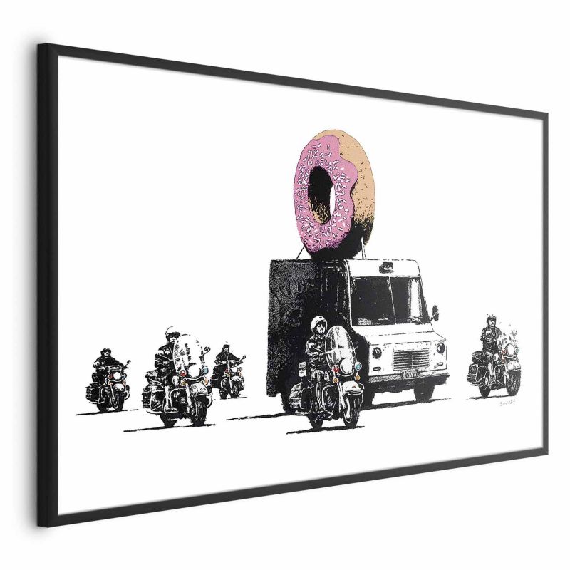 Plakat Artgeist Pączkowa policja 30x21 cm z ramą czarną 1 szt