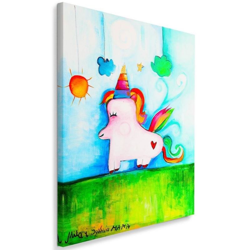 Obraz do pokoju dziewczynki Feeby Jednorożec Kolorowy 80x120cm 1szt