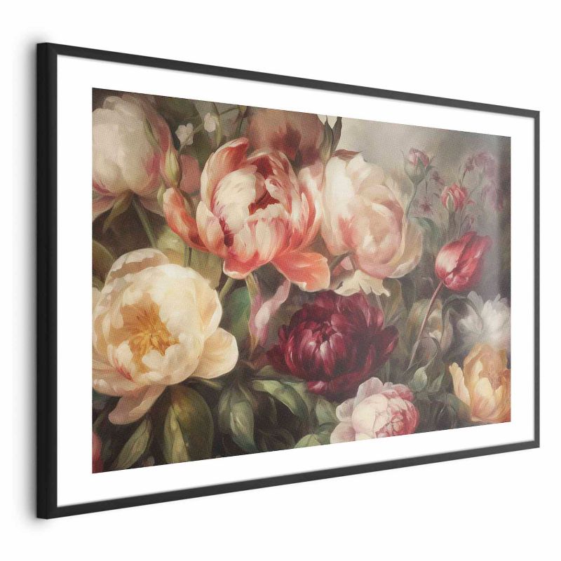 Plakat Artgeist Piwonie 30x21 cm z ramą czarną 1 szt