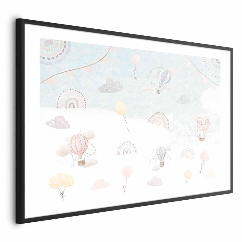 Plakat Artgeist Przygoda pośród chmur 42x29,7 cm z ramą czarną 1 szt
