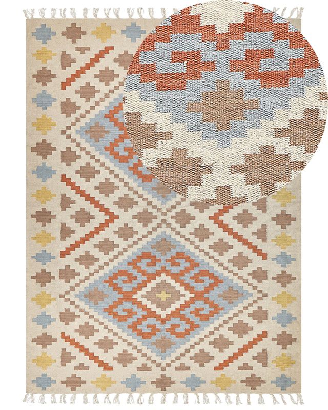 Dywan bawełniany kilim 160 x 230 cm wielokolorowy Atan 1 szt.