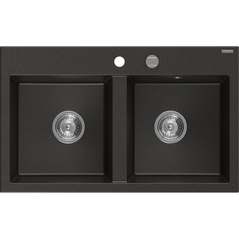 Zlewozmywak wpuszczany Mexen Hektor 2-komorowy szary 800x480 mm - 6521802000-71-G 1 szt.