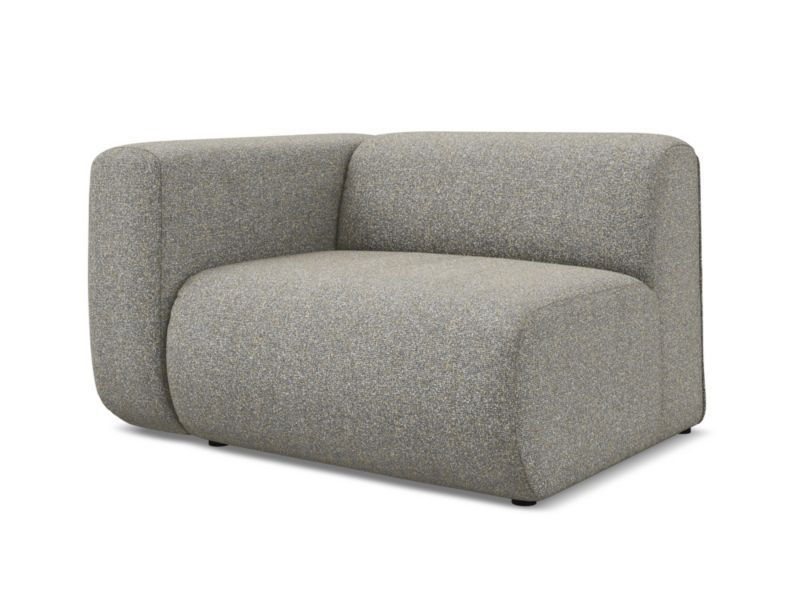 Moduł z podłokietnikiem lewy Makamii Ekahi z tkaniny strukturalnej 114x89 cm ciemny beż 1 szt.