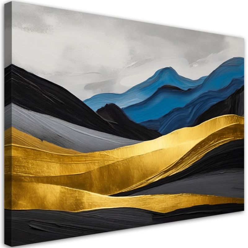 Obraz do salonu sypialni Feeby Góry Abstrakcja Złoty Nowoczesny 60x40 cm 1szt