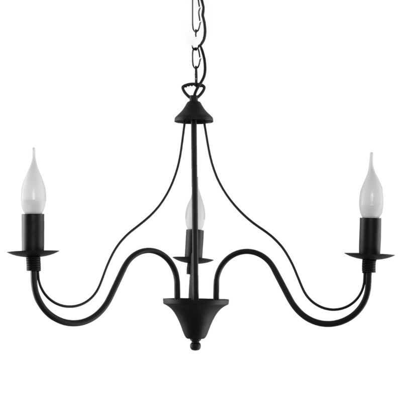 Żyrandol Sollux Lighting MINERWA 3 czarny 1 szt.