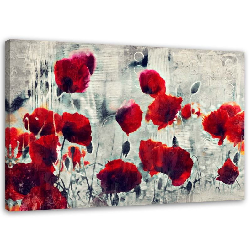 Obraz do salonu sypialni Feeby Czerwone Maki na łące 90x60cm 1szt