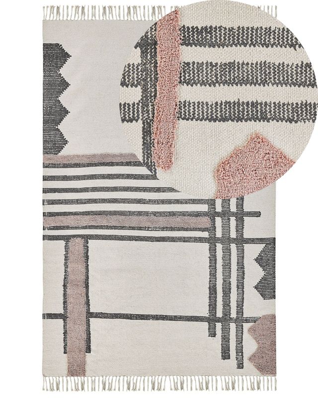 Dywan bawełniany 160 x 230 cm beżowo-czarny Muradiye 1 szt.
