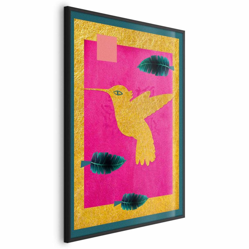 Plakat Artgeist Złoty koliber 21x30 cm z ramą czarną 1 szt