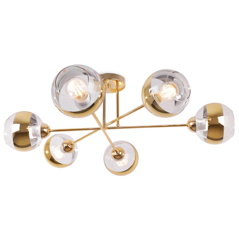 Lampa sufitowa wisząca Light Home LH Asturia 6x E27 60W złoty klosz złoty 1szt.