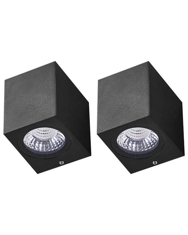 Zestaw 2 lamp ściennych zewnętrznych LED Aransas 8 cm Czarny 1 par.