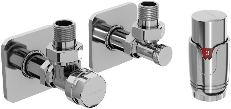 Zestaw termostatyczny kątowy Mexen G00 chrom W901-900-909-01 1 szt.