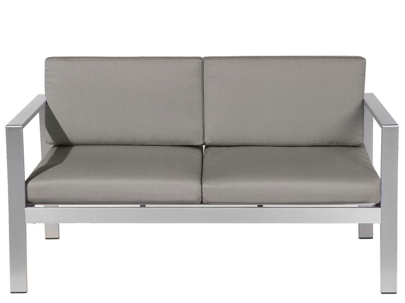 Ławka ogrodowa z poduchą Salerno 142 cm Metal Ciemnoszary 1 szt.
