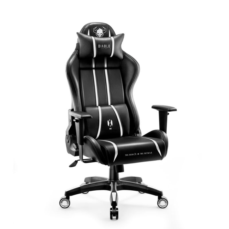 Fotel gamingowy biurowy z ekoskóry Diablo X-One 2.0 czarno biały 1 szt