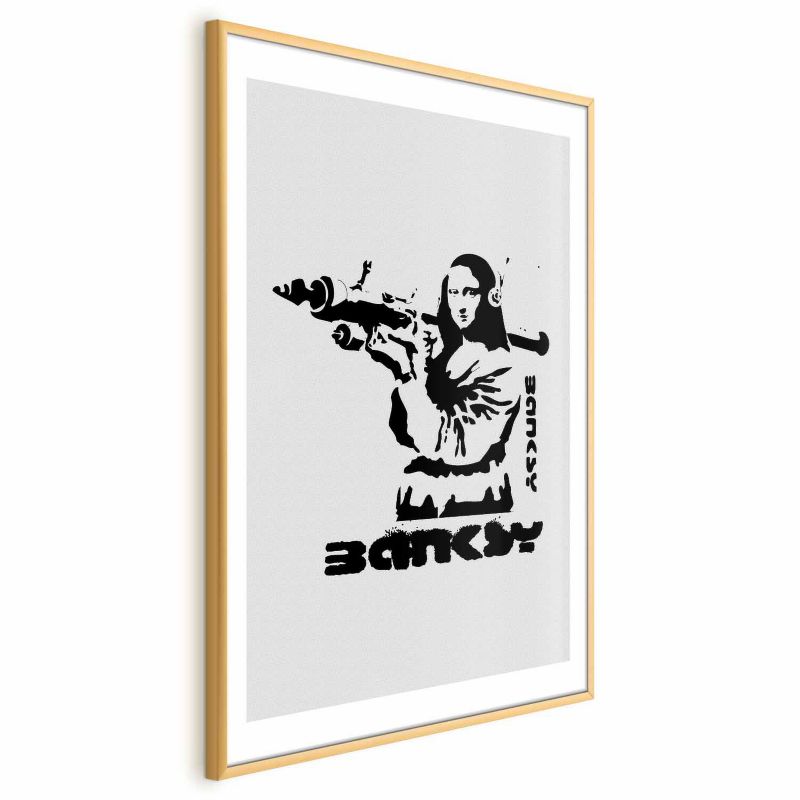 Plakat Artgeist Mona Lisa z bazuką 40x60 cm z ramą złotą 1 szt
