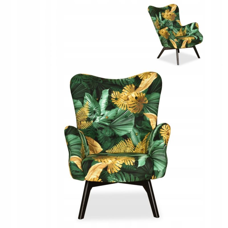 Fotel uszak do salonu Family Meble Luna Print tropic 1szt