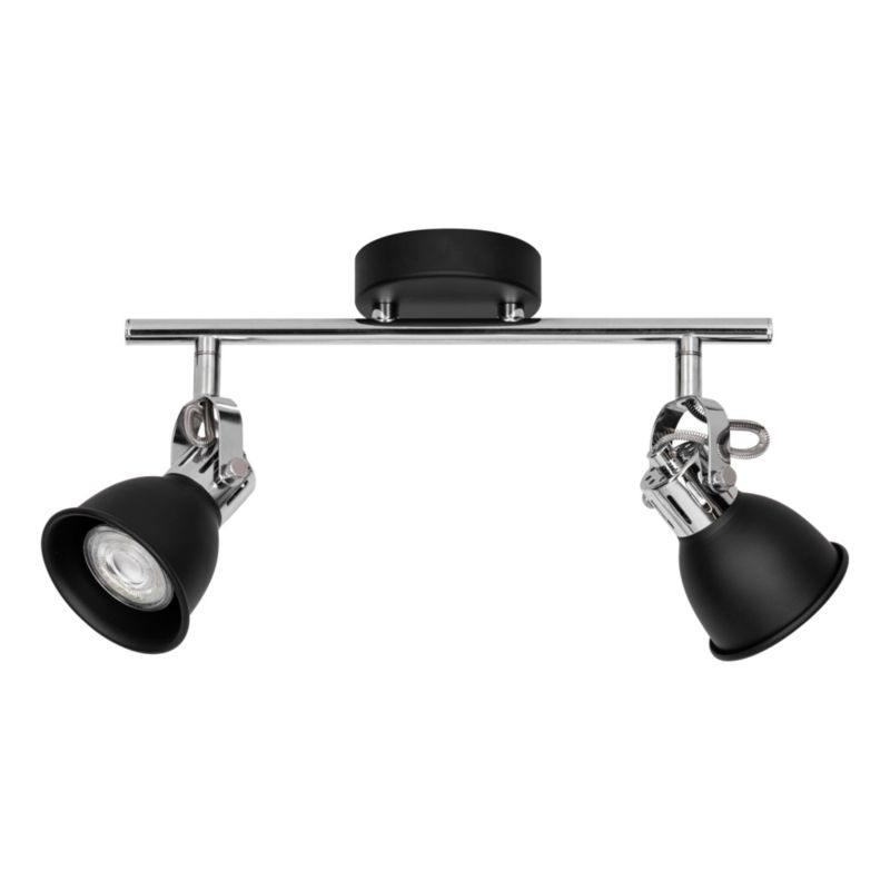 Lampa Sufitowa SPOT Light 2xGU10 Max.50W Minimalistyczne Połączenie Chromu i Czerni, Polski Producent, 1 szt.