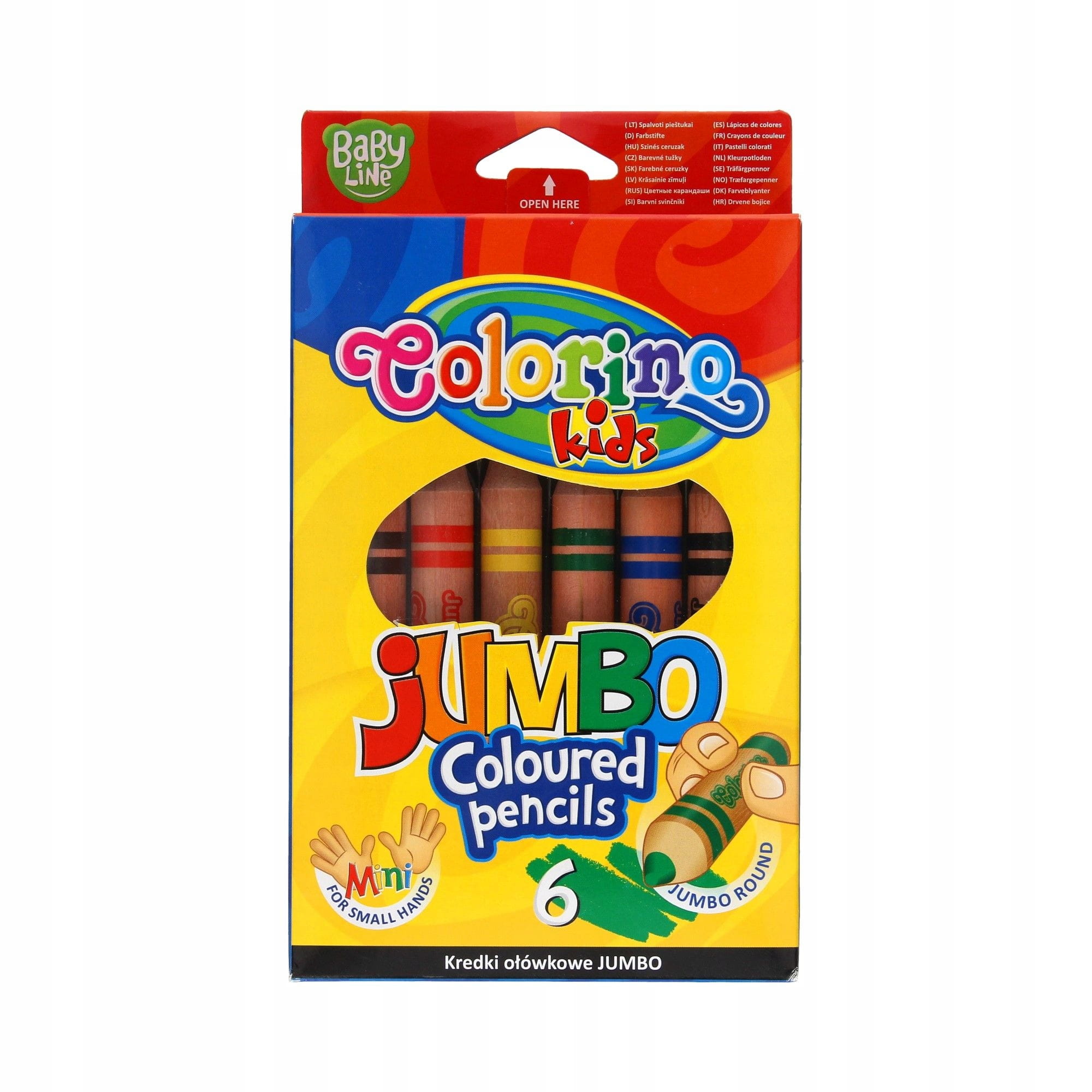 KREDKI 6KOLORÓW OŁÓWKOWE JUMBO OKRĄGŁE+TEMPERÓWKA