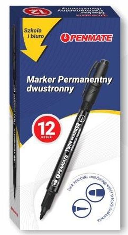 Penmate Marker permanentny dwustronny czarny w opakowaniu 12 szt.