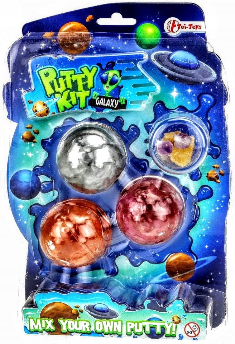 Slime Masa Sensoryczna 3 kolory + kształty Putty KIt Galaktyka Toi Toys