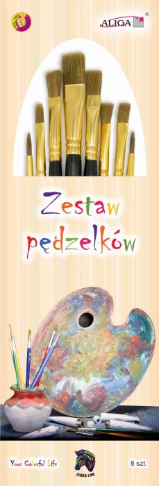 Zestaw pędzelków PDZ-2410 Op. 8 szt. Roz.: 1, 4, 6, 6, 6, 8, 8, 16.