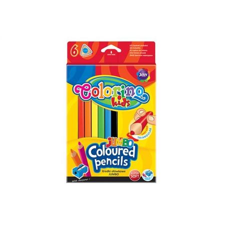 KREDKI 6 KOLORÓW TRÓJKĄTNE JUMBO+TEMPERÓWKA
