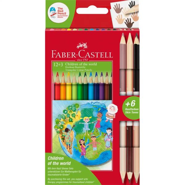 KREDKI 12KOL+3 DWUSTRONNE FABER CASTELL
