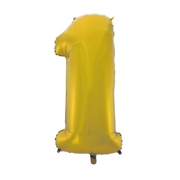 BALON CYFRA 1 ZŁOTA MAT 92CM