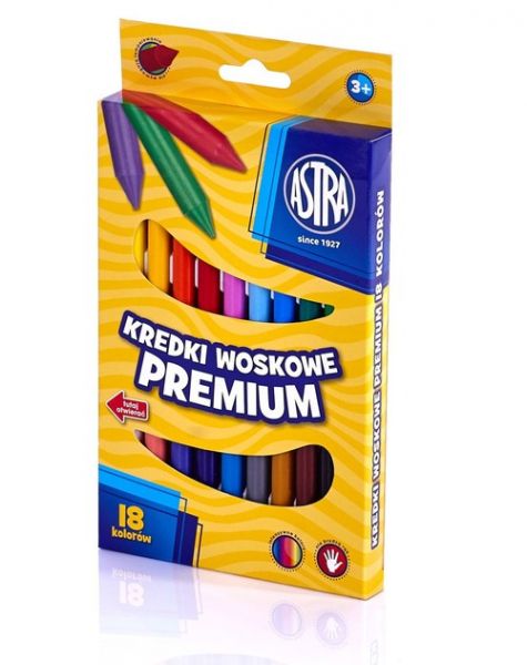 KREDKI WOSKOWE PREMIUM ASTRA 18 KOLORÓW