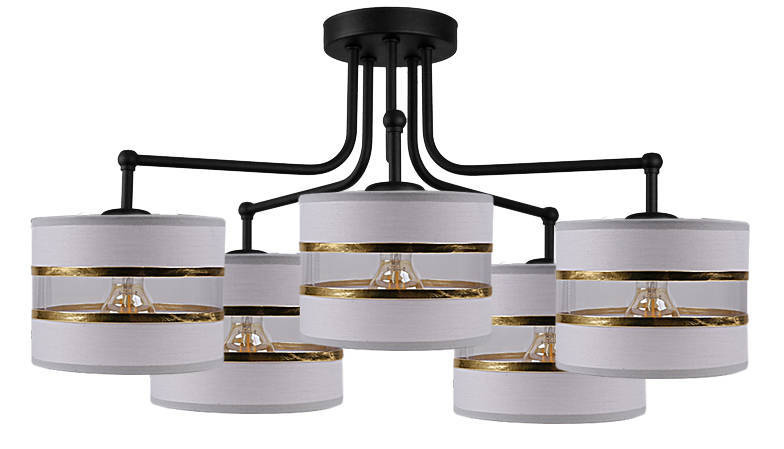 Lampa sufitowa biała/chrom 5xE27 Andy