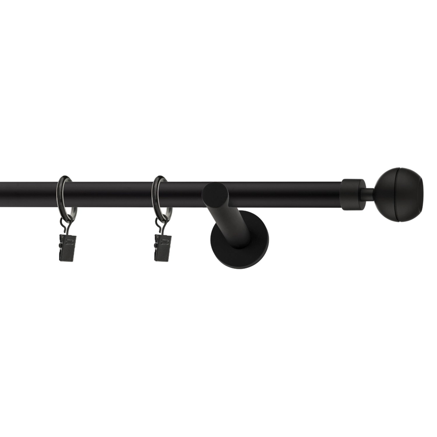 Karnisz KULA OPTIC pojedynczy 19 mm czarny 240 cm